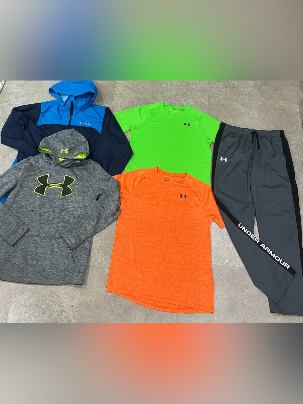 Boys UNDER ARMOUR/COLUMBIA Sweatpants..Sweatshirt..Shirts & Jacket Lot, sz XL